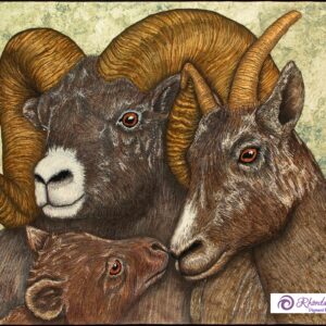 Bighorn Sheep – The Eyes Have It Series 30”W x 40”H – Fiber Art 2016