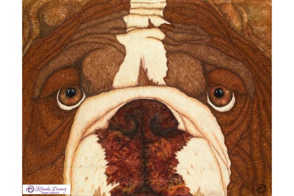 Rhonda Denney - Bulldog - The Eyes Have It Series 40” x 30” Fiber Art 2016