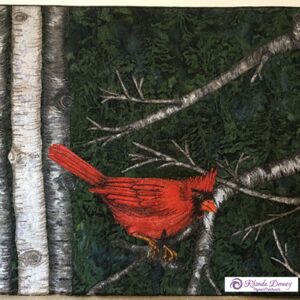 Cardinal – 14” x 16” Art Quilt (Quilt Guild Telephone Challenge) 2017