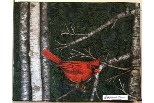 Rhonda Denney - Cardinal - 14” x 16” Art Quilt (Quilt Guild Telephone Challenge) 2017