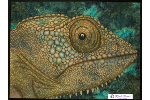 Rhonda Denney - Chameleon - The Eyes Have It Series 30” x 40” Fiber Art  2017
