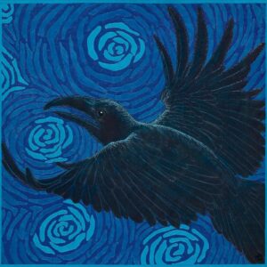 Raven 20” x 20” Fiber Art 2017