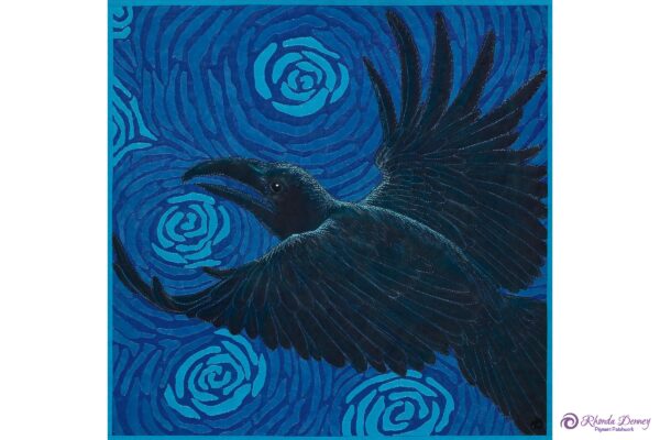 Rhonda Denney - Raven 20” x 20” Fiber Art 2017