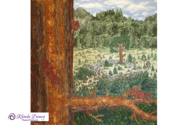 Rhonda Denney - Reclamation 30” x 30” Art Quilt (2010 Keepsake Landscape Challenge)