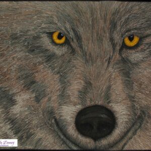 Wolf – The Eyes Have It Series 37” x 28” Fiber Art. 2018