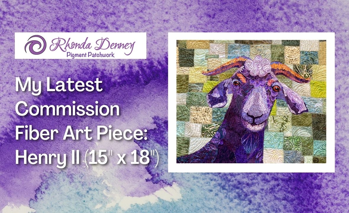 Rhonda Denney - My Latest Commission Fiber Art Piece: Henry II 15" x 18"