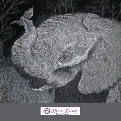 Rhonda Denney - Ashaka B&W (Elephant)