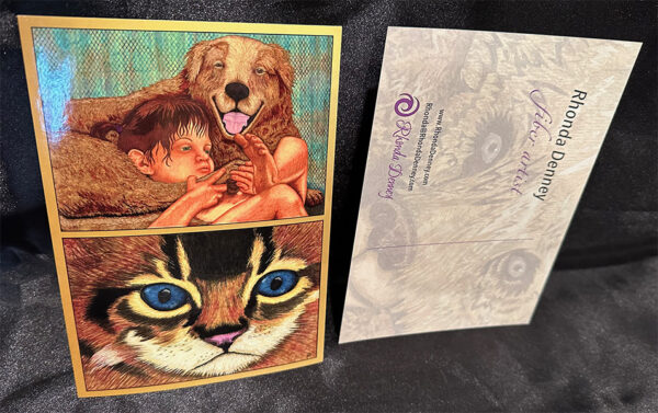 Rhonda Denney - Golden Moments - Kitten - Artist Postcard