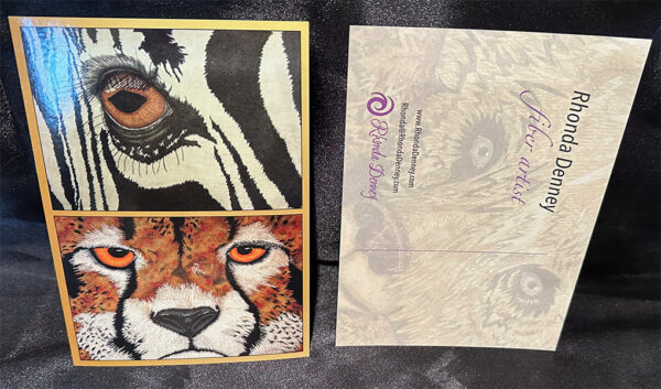 Rhonda Denney - Zebra - Cheetah - Artist Postcards
