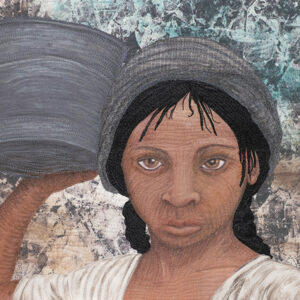 Young Girl w/ Bucket 24” x 12” Art Quilt 2024